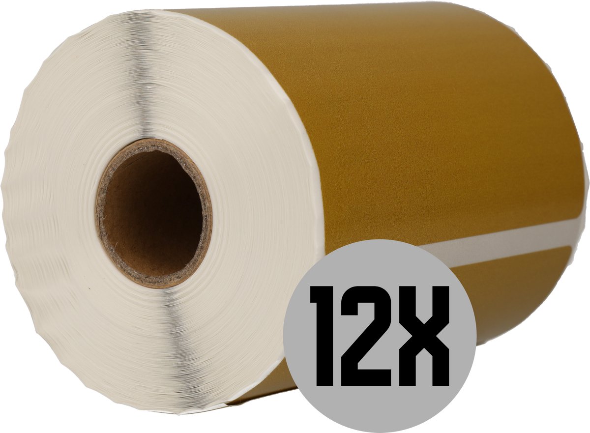 DULA Dymo Compatible labels - Goud - S0904980 - Grote verzendetiketten - 12 rollen - 104 x 159 mm - 220 labels per rol