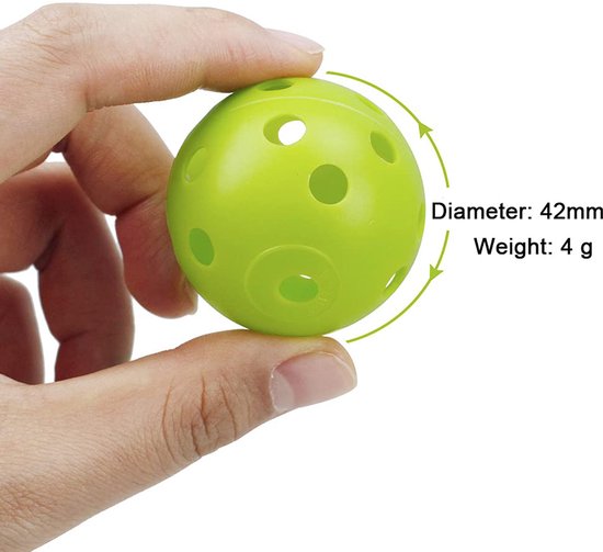 IMPERATORIS® Golf Oefenballen - Airflow Ballen - Geperforeerde Plastic Ballen - Voor Training in Tuin en Binnen - Lichtgewicht - Set van 24 - Oranje, rood, geel, blauw, groen, wit van IMPERATORIS — afbeelding 4