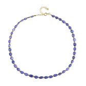 Cavill - Zilveren Halsketting verguld - 925 Sterling Zilver - 50 488 ct Fancy Tanzaniet - Verstelbaar 45-50 cm - Luxe Blauwpaarse Edelsteen Sieraad