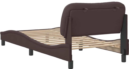 vidaXL - Bedframe - zonder - matras - "Hvar" - 90x200 - cm - stof - donkerbruin