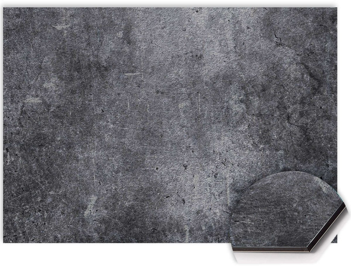 KitchenArt - Midnight Concrete Spatscherm - 120x60 cm - Spatscherm Achterwand Keuken - Spatwand Keuken