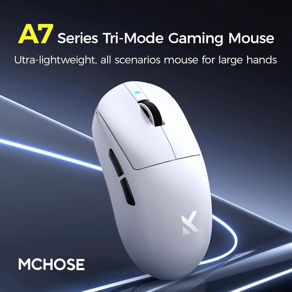 MCHOSE A7 V2 Pro Plus - Lichtgewicht Gaming Muis - 8K Bedraad + 8K Draadloos - 500mAh thumbnail 5