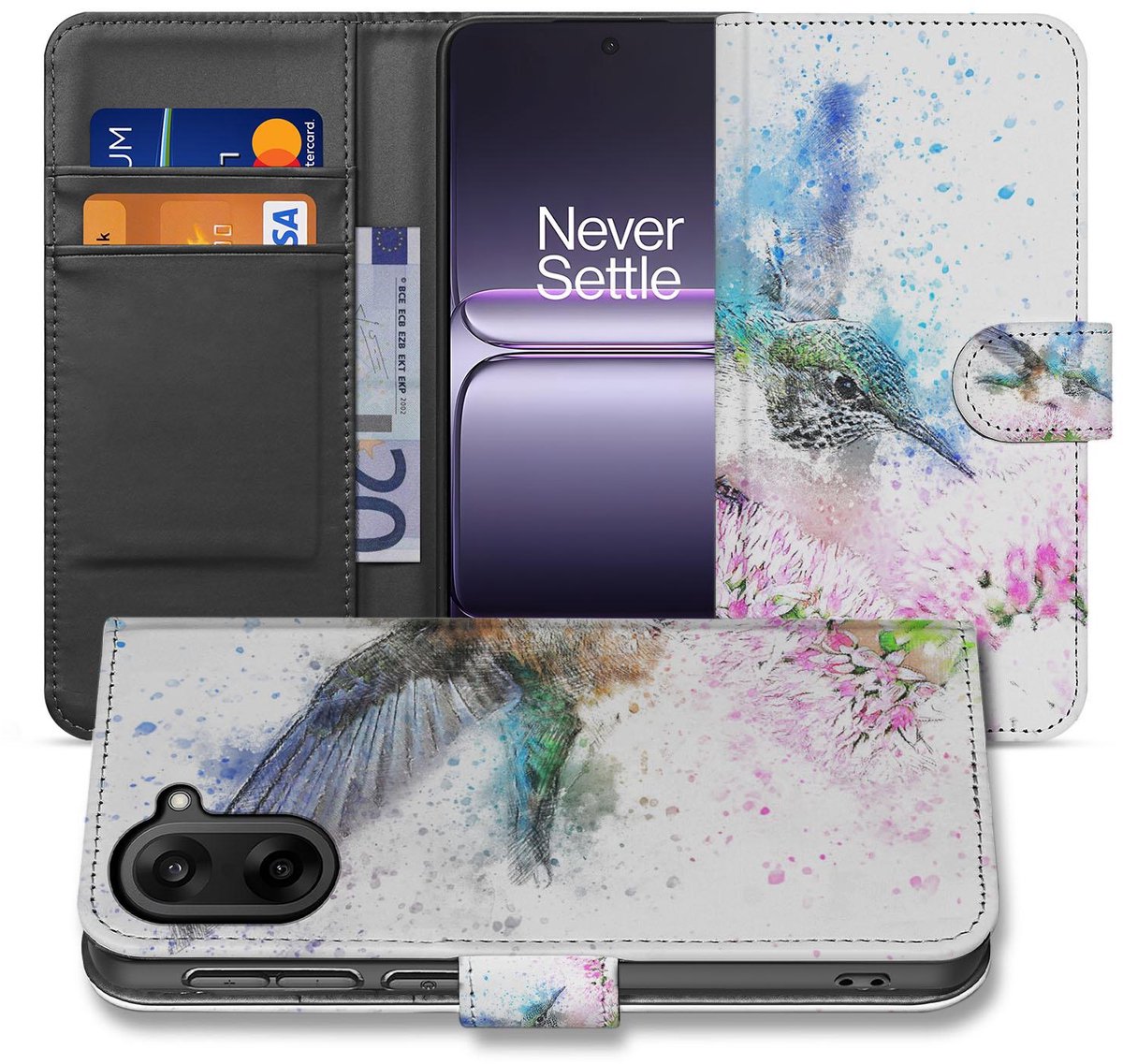 Portemonnee Hoesje OnePlus Nord CE 5 Vogel Print
