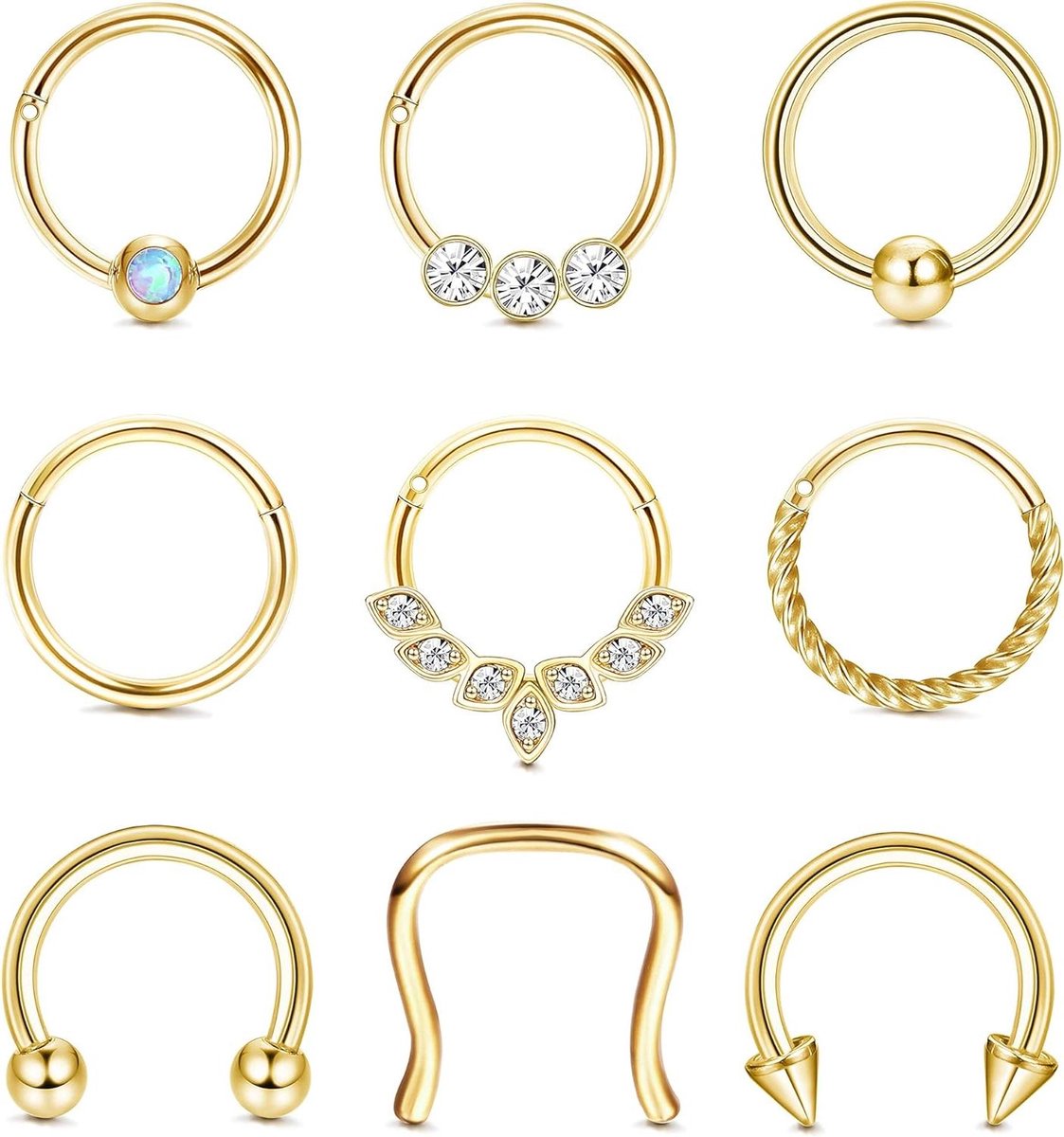 Cosensi - Septum Sieraden 16G voor Vrouwen Helix Tragus Lip Kraakbeen Oorbellen