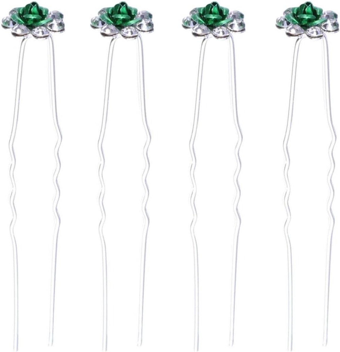 Cosensi - Bruid Haarspelden Kristal Hoofdtooi Groen Set van 20 Stuks