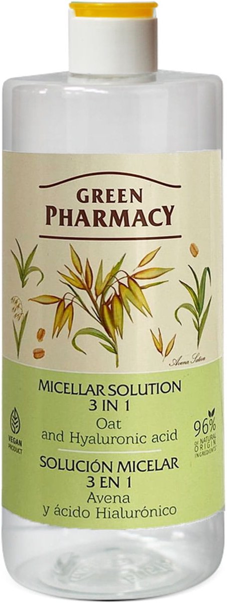 Zeer milde Micellaire Fluid 3in1 Haver en Hyaluronzuur - toner - make-up remover 500ml