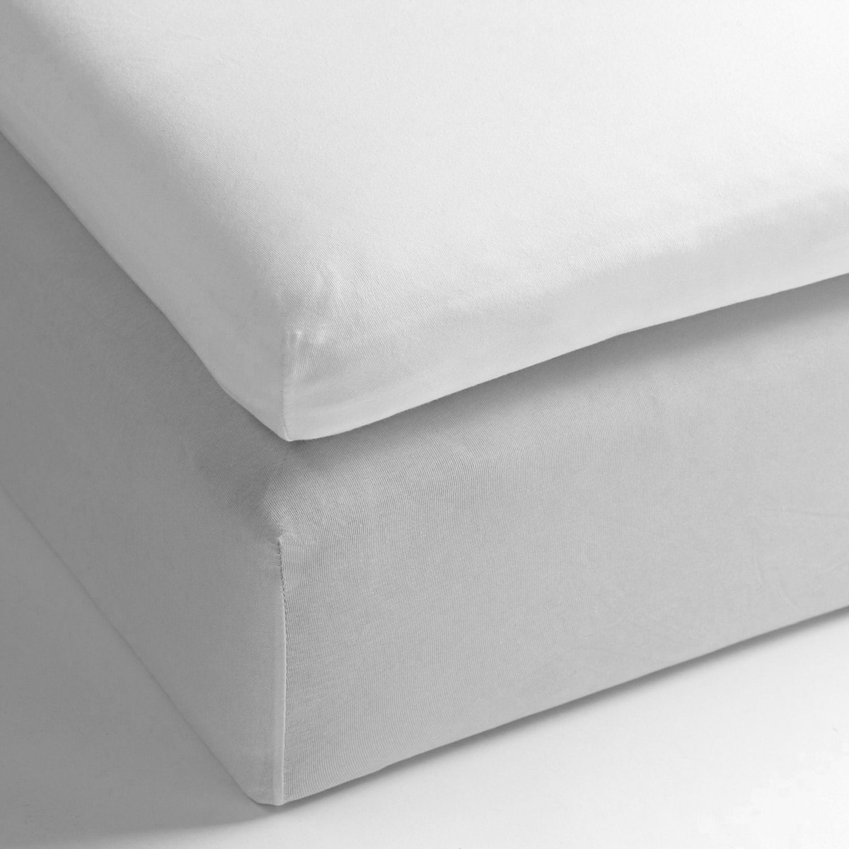 Yellow Hoeslaken Percale-topper - Onderlaken voor tweepersoonsbed - 180x210-220 - 100% Katoen-Perkal - Wit