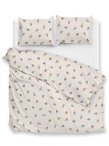 Housse de couette Zohome Aurelia - Parure de lit à imprimé feuilles - 260x220 - White cassé - Housse de couette 100% Katoen- Satin