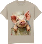 Biggetje Varken Happy Piglet The Coloured House T-shirt 3XL