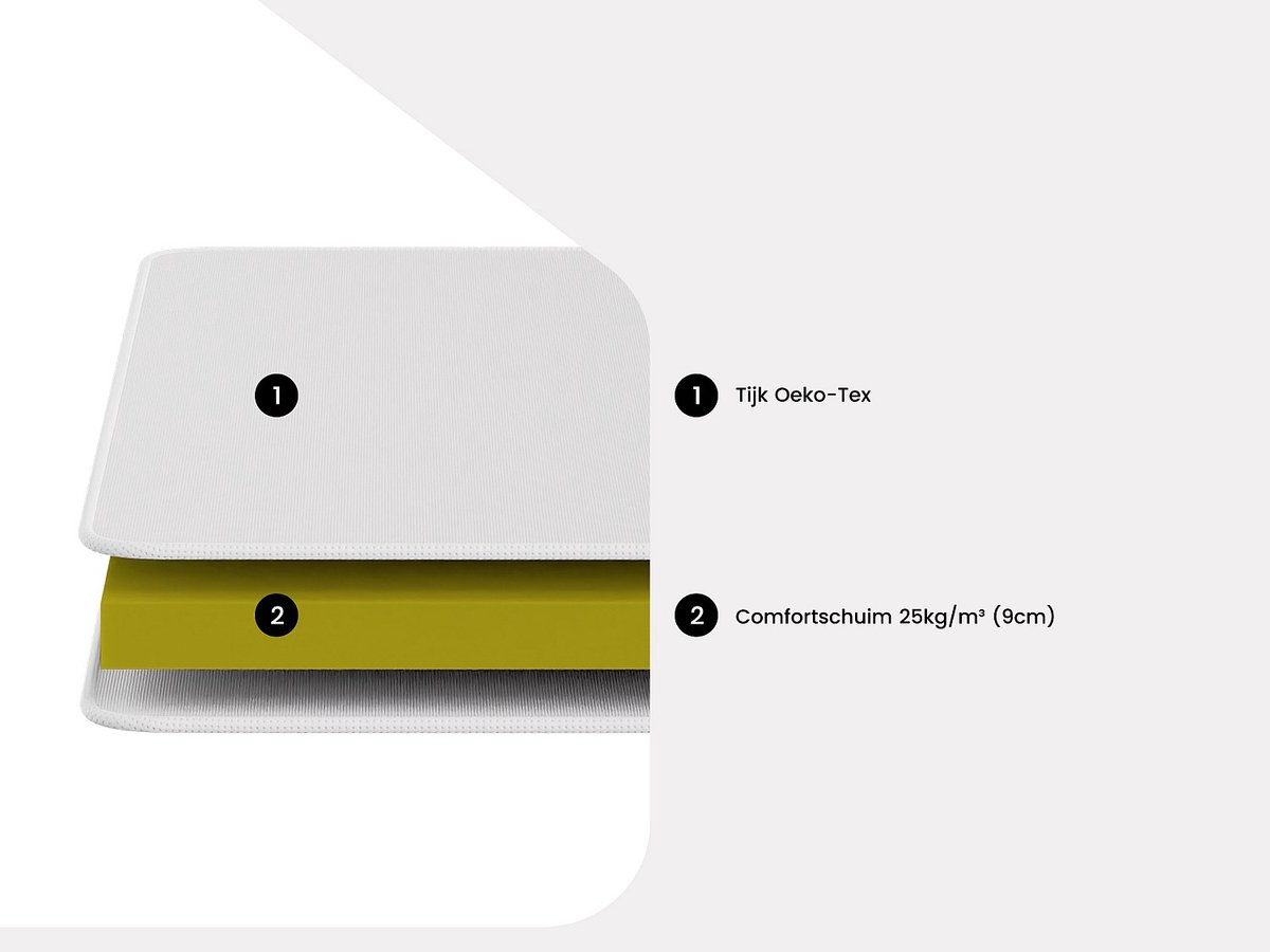 Vente-unique Set 90 x 190 cm bedbodem met opbergruimte, licht naturel + matras van schuim met afneembare tijk van 10 cm dik - NASUS van YSMÉE