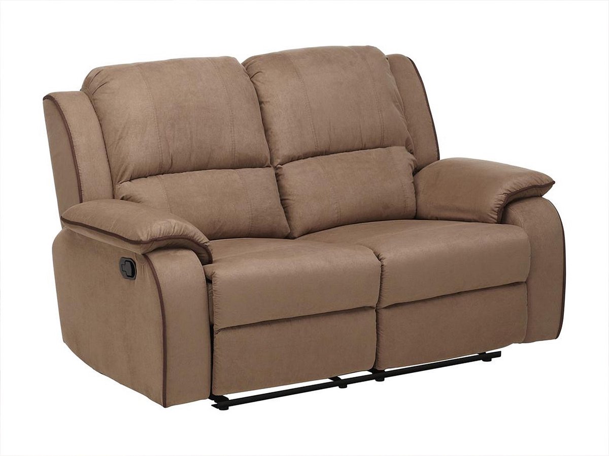 Vente-unique Driezits- en tweezits relaxbank van microvezel HERNANI - Taupe