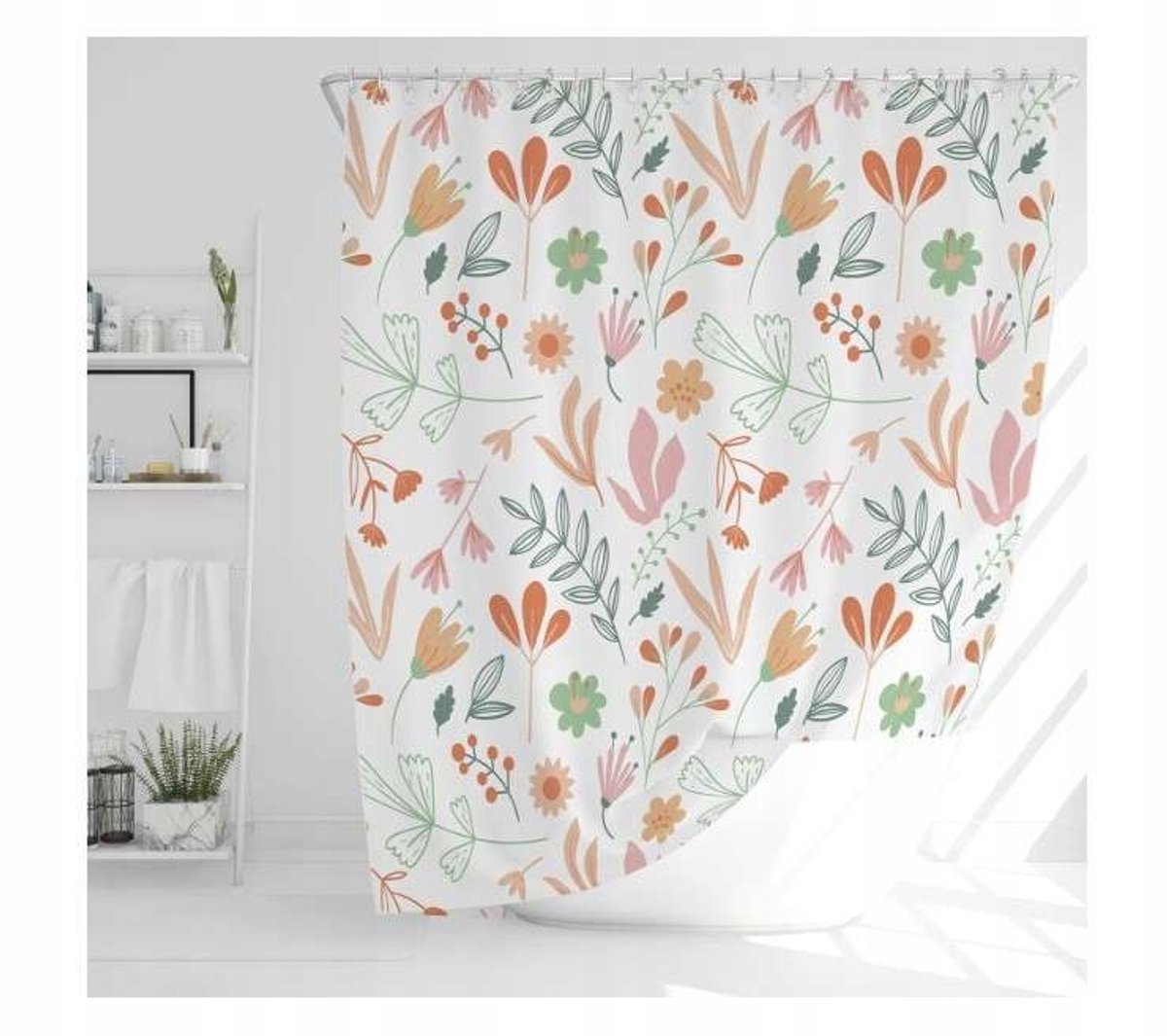Textiele Douchegordijn Bloem 180x180 cm met Haken