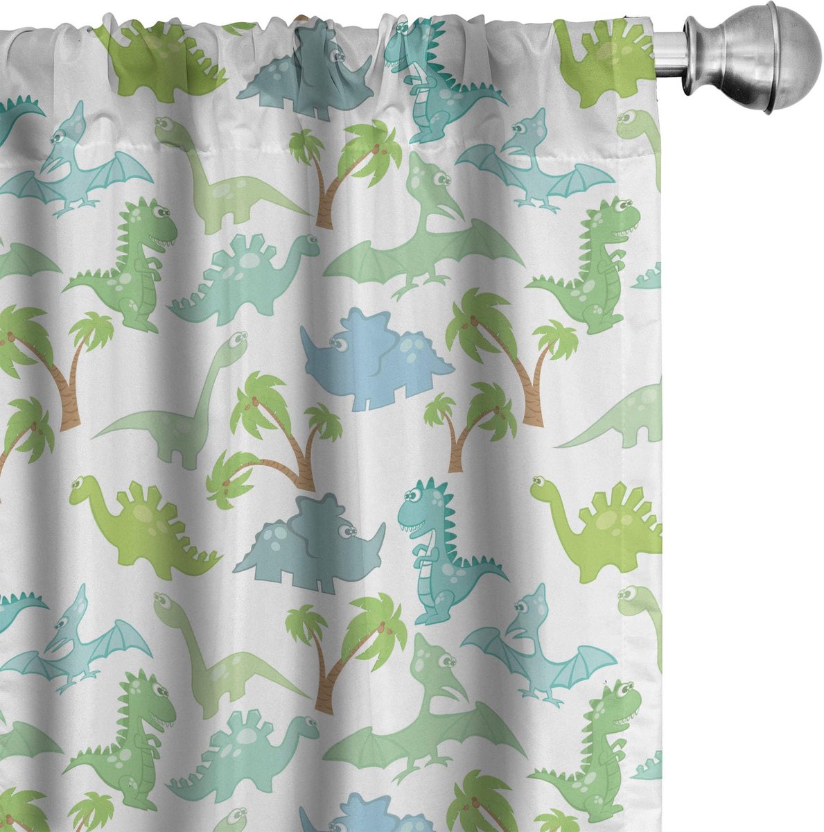 ABAKUHAUS Velociraptor gordijnen – 2×75x225 cm – veelkleurig – kinderkamer
