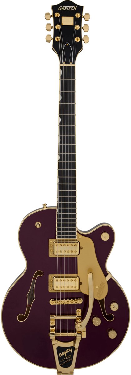 Gretsch Broadkaster Jr. LX Center Block with String-Thru Bigsby Blackberry - Semi-akoestische gitaar