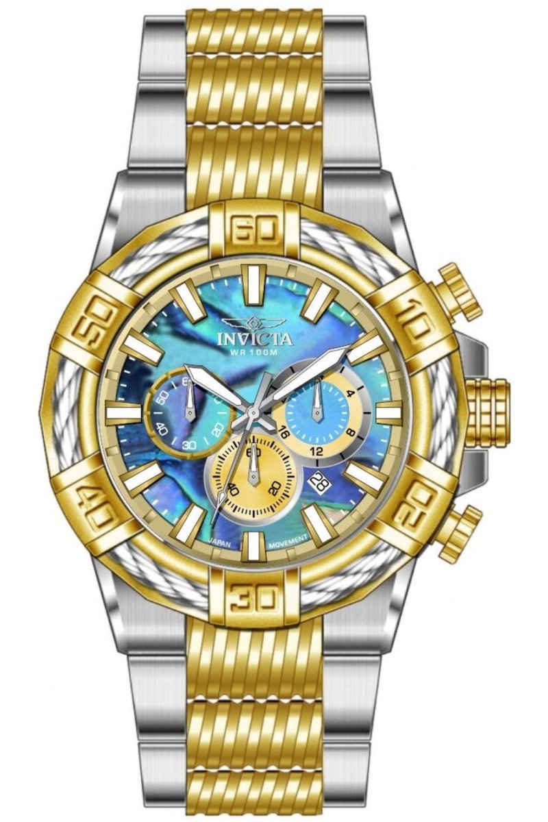 Invicta Bolt 49898 Heren Horloge - Waterdicht - Analoog - Quartz Uurwerk - Roestvrij Staal met Multicolor Wijzerplaat - 51mm