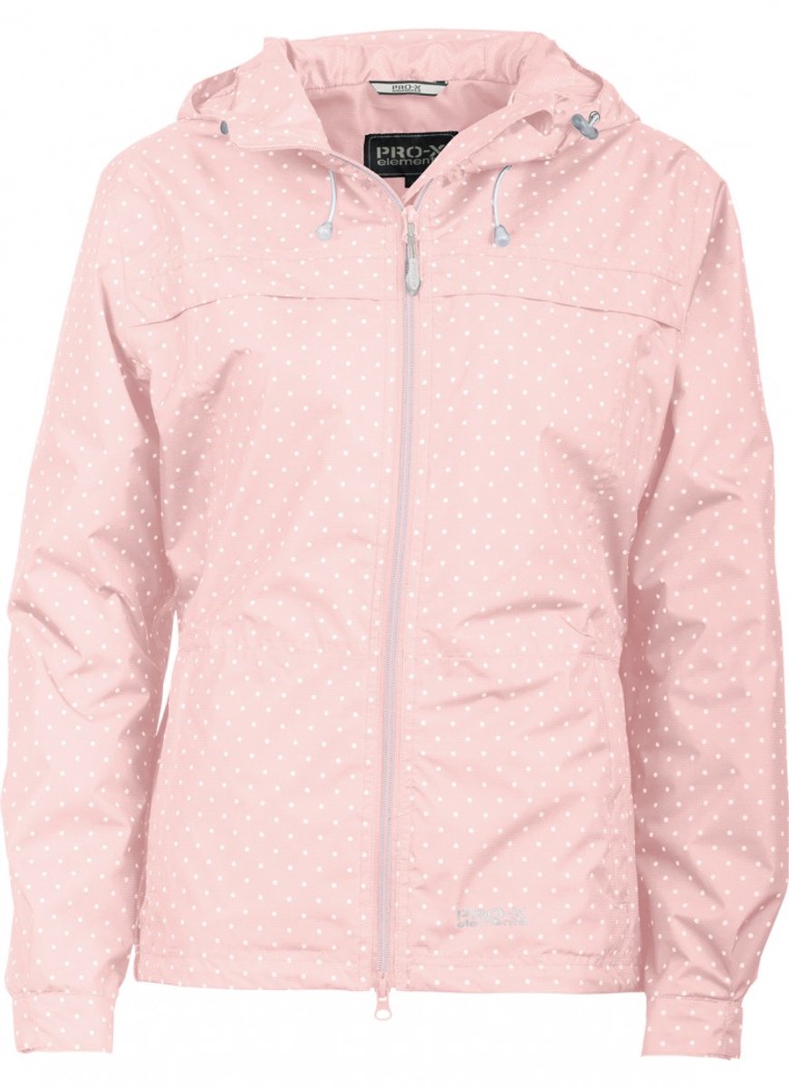 Licht met stipjes dames regenjas Lucie van Pro-X Elements XS Roze