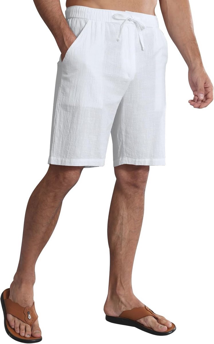 Korte Linnen Broek Heren - Luchtig en Losse Pasvorm voor Zomer en Strand