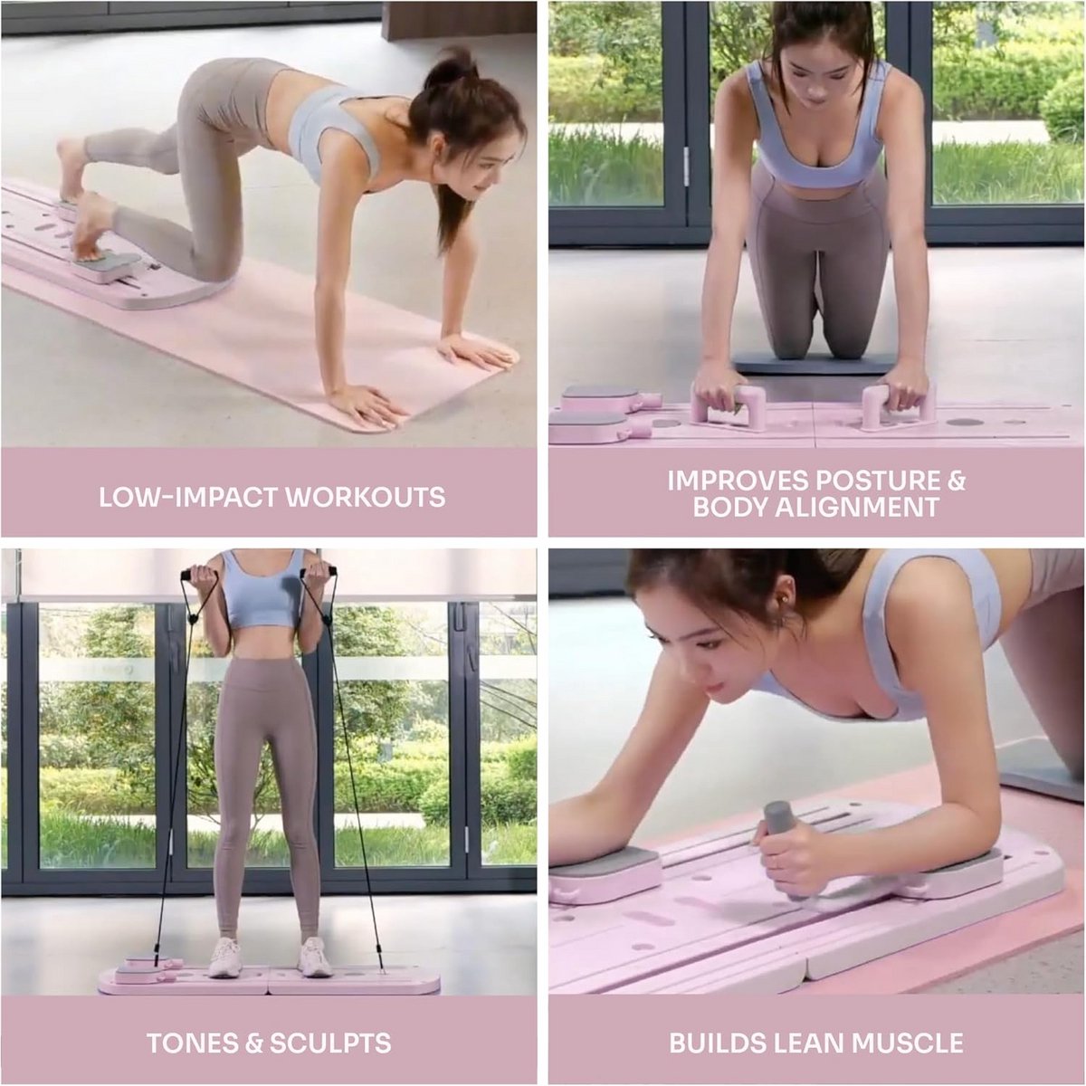 Opvouwbaar Pilates Reformer Machine met Weerstandsbanden - afbeelding 2