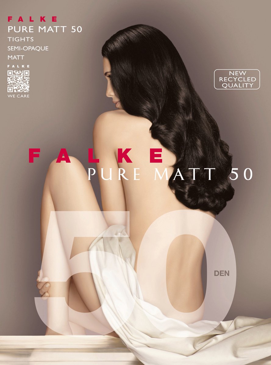 FALKE Pure Matt eenkleurig materiaal ondoorzichtig 50 DEN panty dames bruin - maat M-L