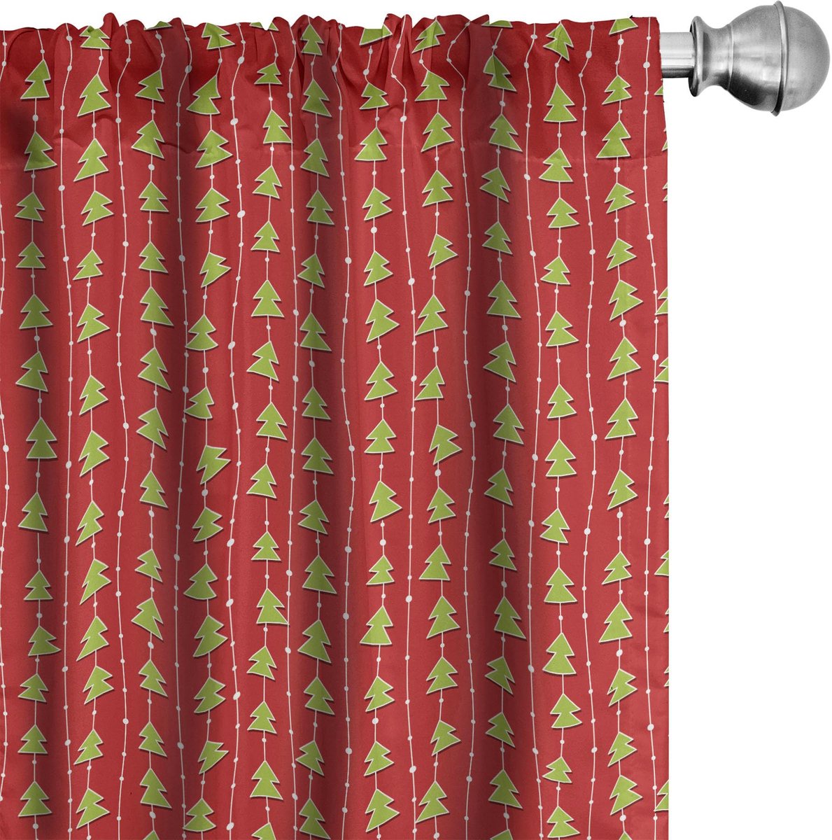ABAKUHAUS 2x Gordijnpanelen – Halfschaduw – Mikrofaser 150x245 cm Rood