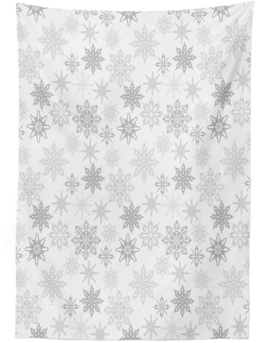 ABAKUHAUS Tafelkleed 140x170 – Satijn, Wasbaar, Binnen/Buiten – Wit/Grijs