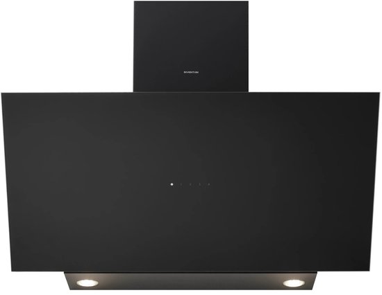 Inventum AKD8005ZWA schuine wandschouw afzuigkap 80 cm - Afzuigcapaciteit 660 m3/h - Geschikt voor open keuken - 4 standen - Timer - Display met tiptoetsen - Ledspots - Luchtafvoer en recirculatie - Zwart