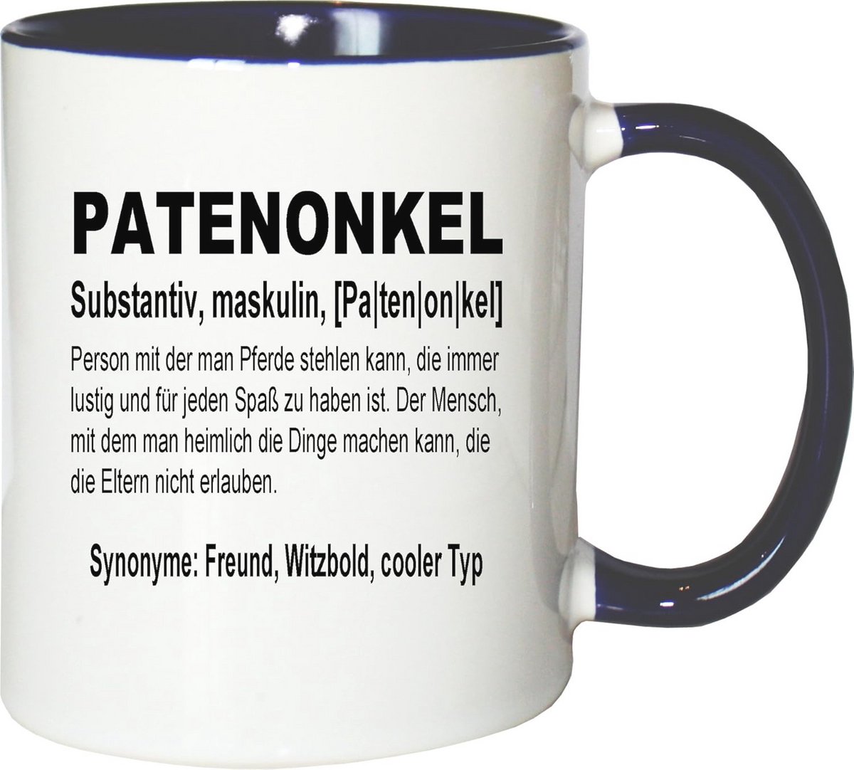Koffiemok Peetonkels Definitie Geboorte voor Broer, Zus, en Vriend - Wit-Blauw Theekopje