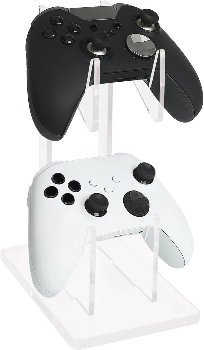 Dubbellaagse Hoofdtelefoonhouder voor Bureau - Transparante Acryl Controller-Houder