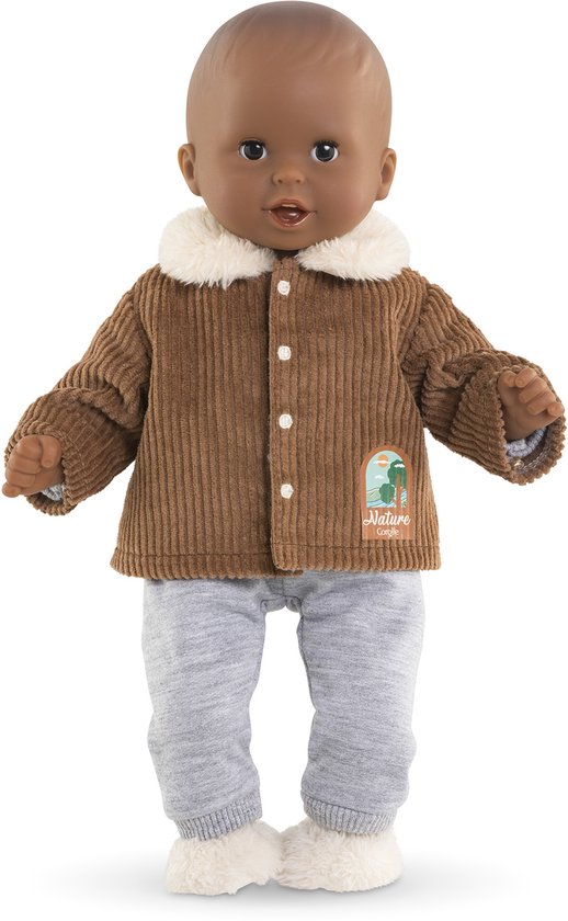 Corolle poppenjasje velours Kleine Ontdekker 30cm bruin fleece. — afbeelding 5