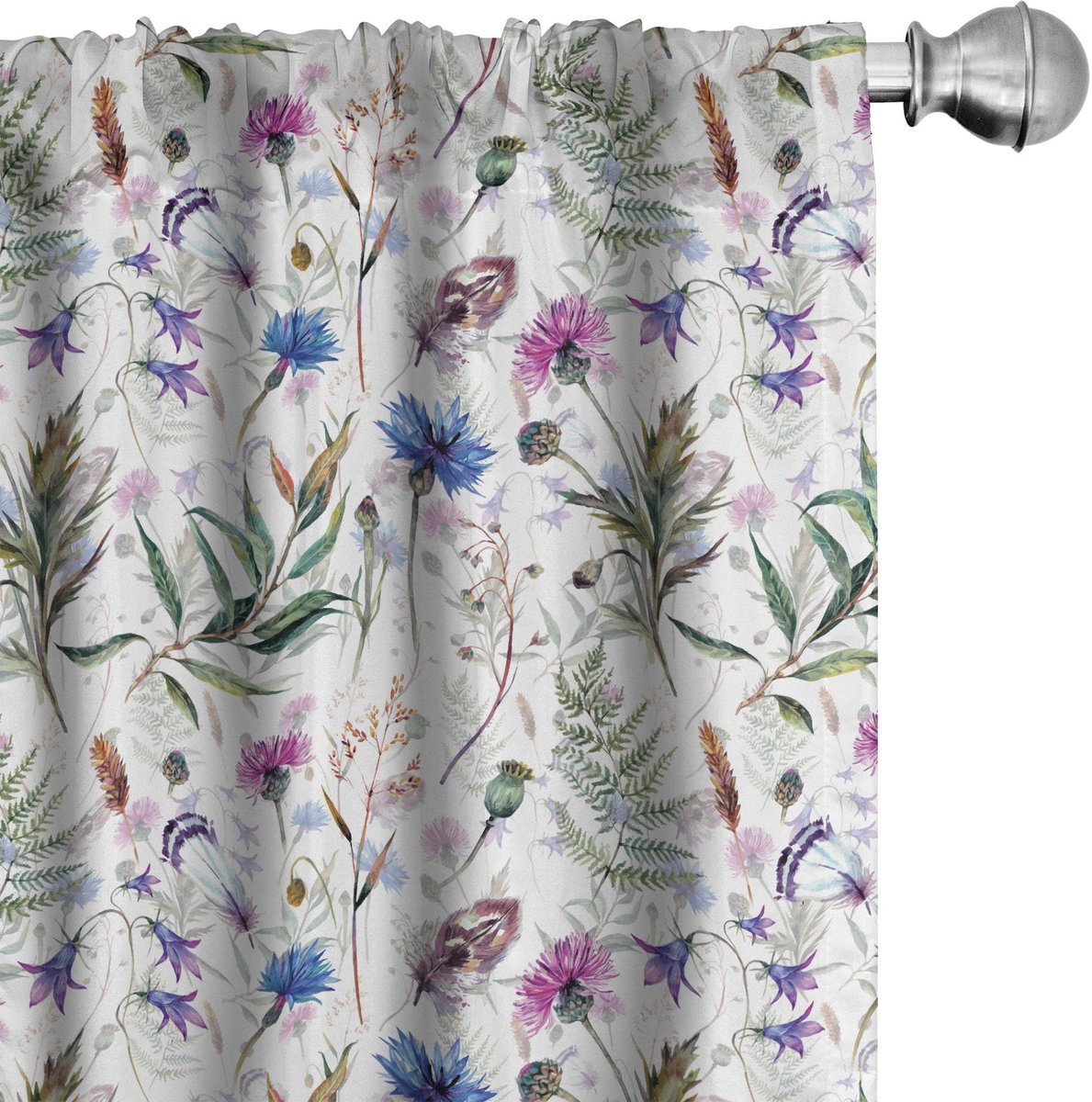 ABAKUHAUS Distelgordijnen – 2-delige set 75x175 cm, multicolor, microvezel