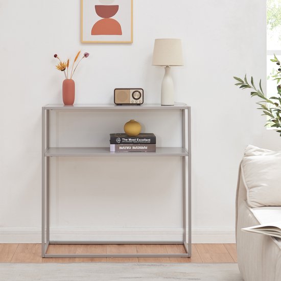 Console Kuhmo 80x80x30 cm gris clair [en.casa]