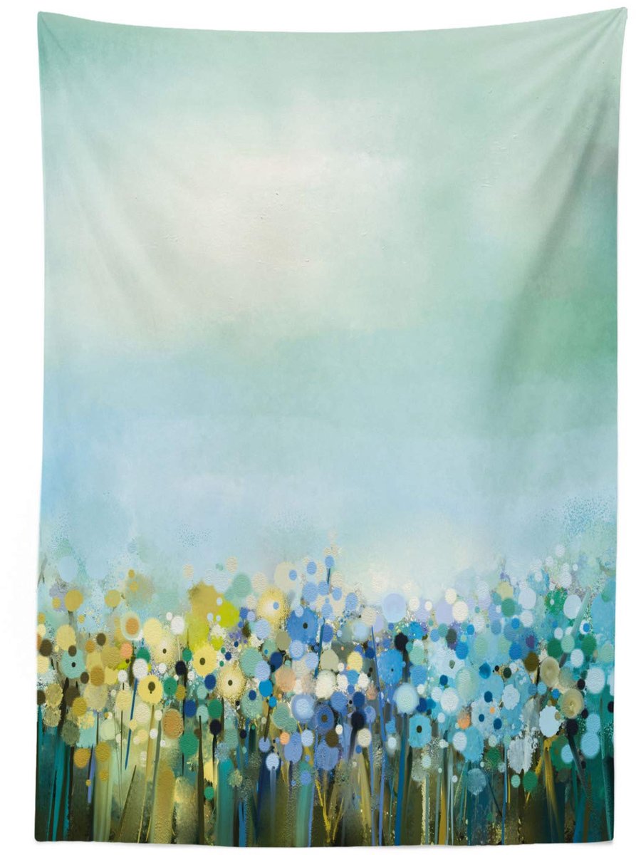 ABAKUHAUS Tafelkleed – Aqua-schilderkunst-effect – 140x170 cm – Lichtblauw