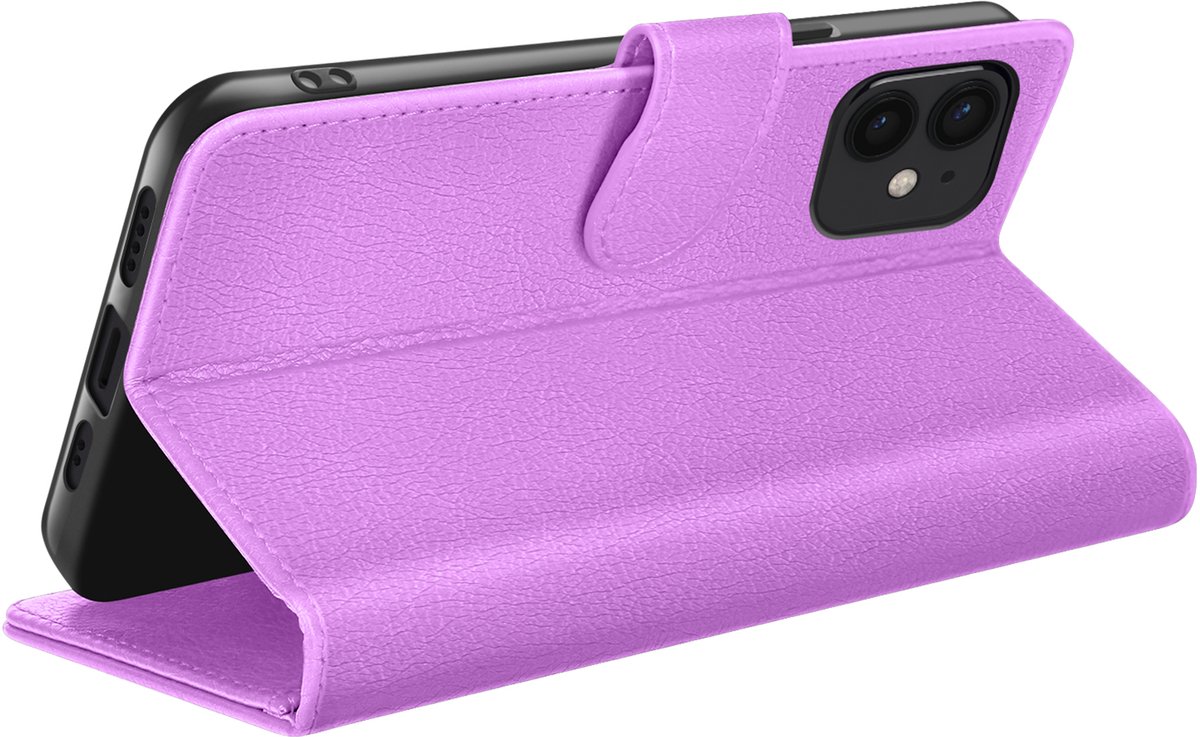 Zanae, Hoesje geschikt voor iPhone 12 mini - Wallet Case & Magneetsluiting, Paars