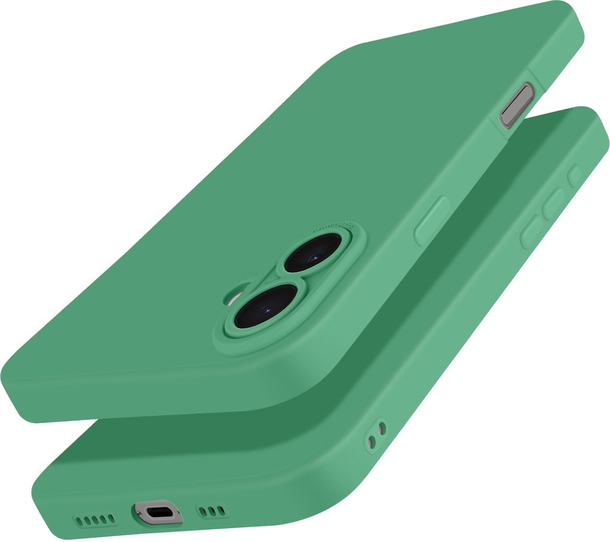 Avizar Beschermd hoesje Geschikt voor Apple iPhone 16 Silicone gladde camera blok, Groen