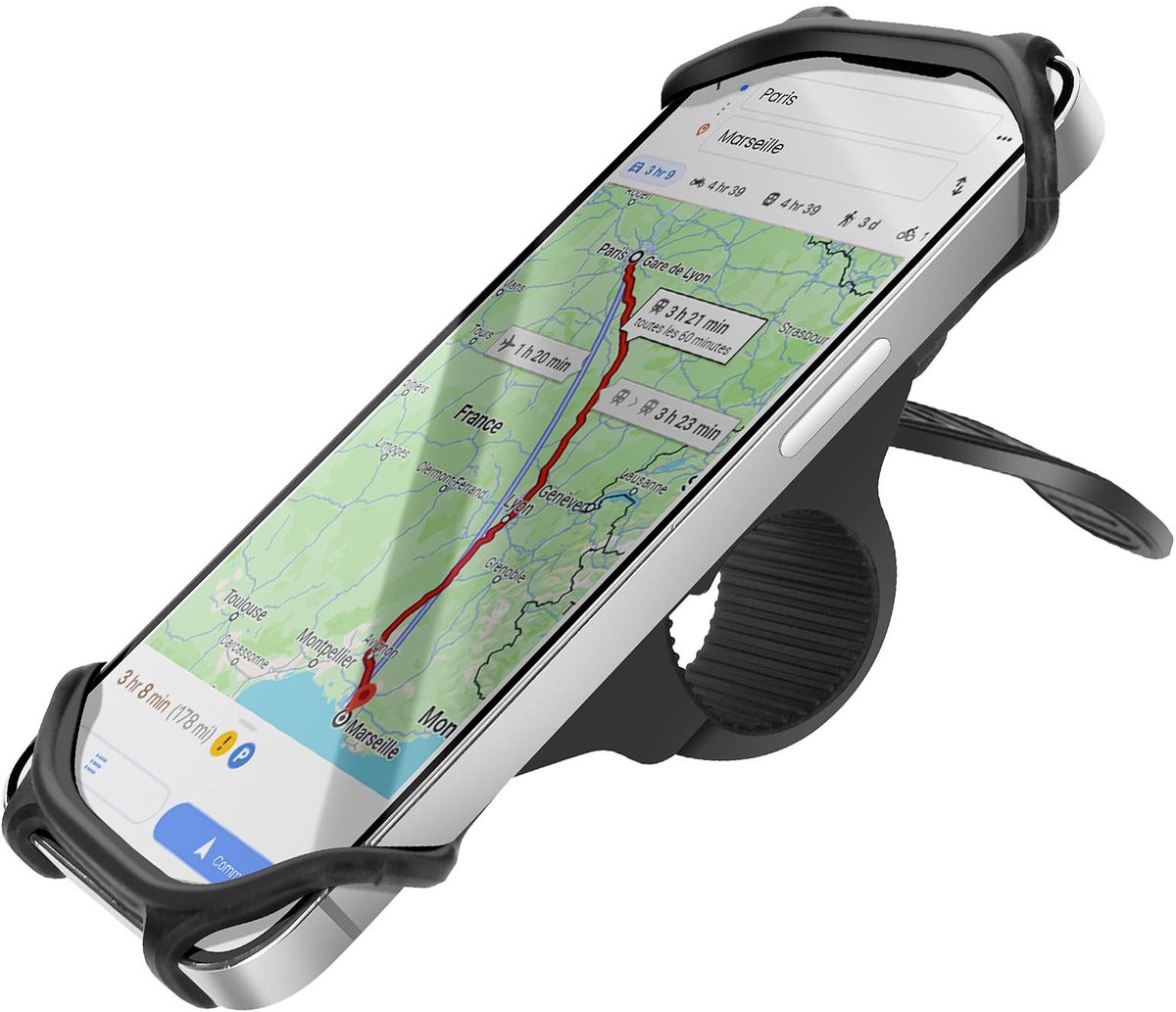 Avizar Fietssteun voor Smartphone Verstelbare, stevige stuurbevestiging, Zwart