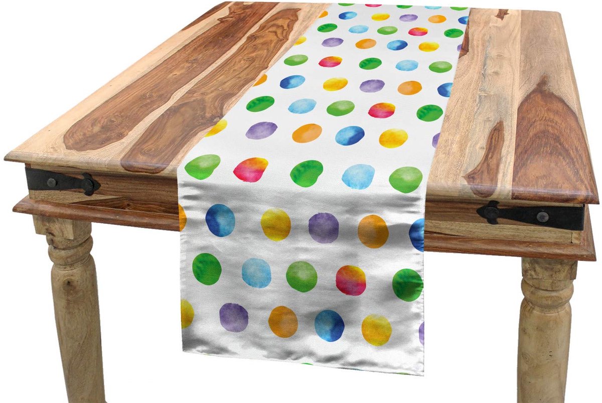 ABAKUHAUS Abstracte tafelloper – 40x180 cm – Multicolor, wasbaar