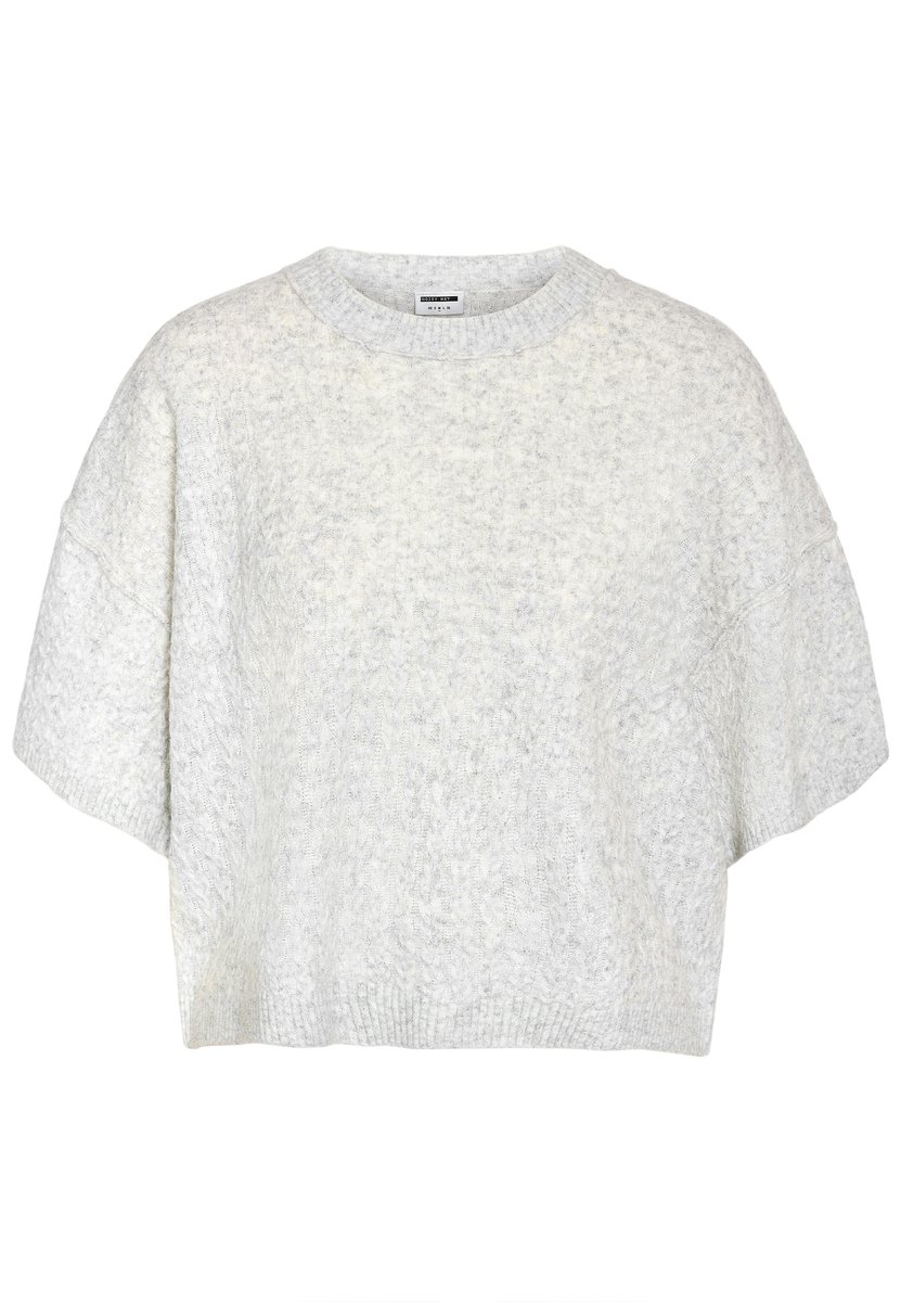 Noisy May NMSMILLA S/S CABLE KNIT TOP NOOS Dames T-shirt - grijs - L