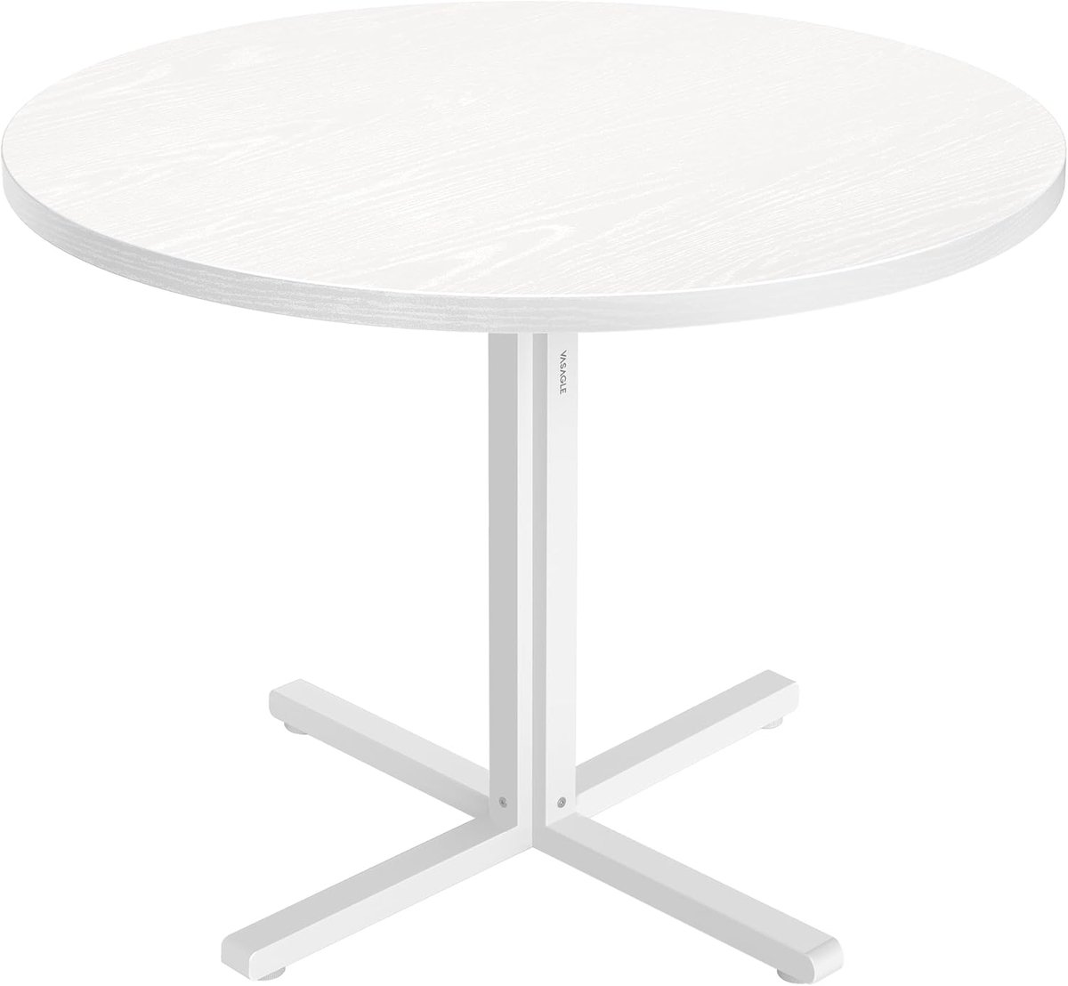 FurnStar Ronde Eettafel 80 cm – Eetkamertafel voor 2-4 Personen – Landelijke Stijl – Waterbestendig & Krasvast – Wit