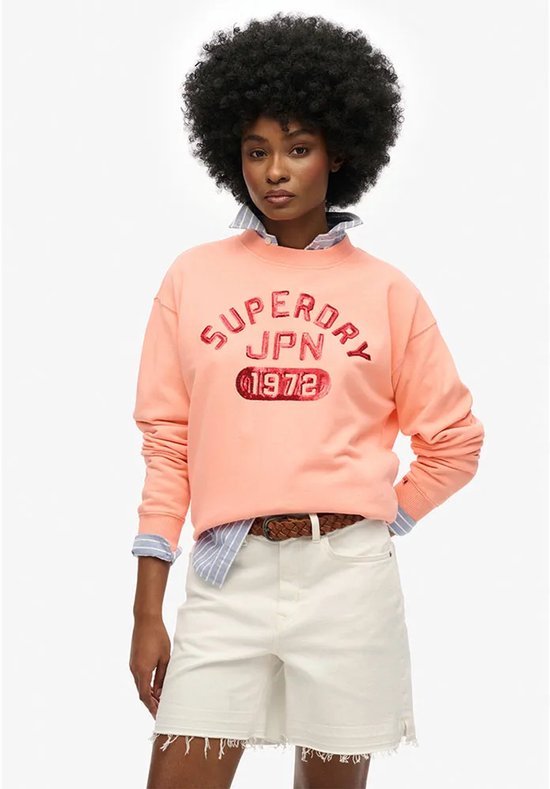 Pull à col roulé à empiècements Varsity Loose Crew Superdry pour femme