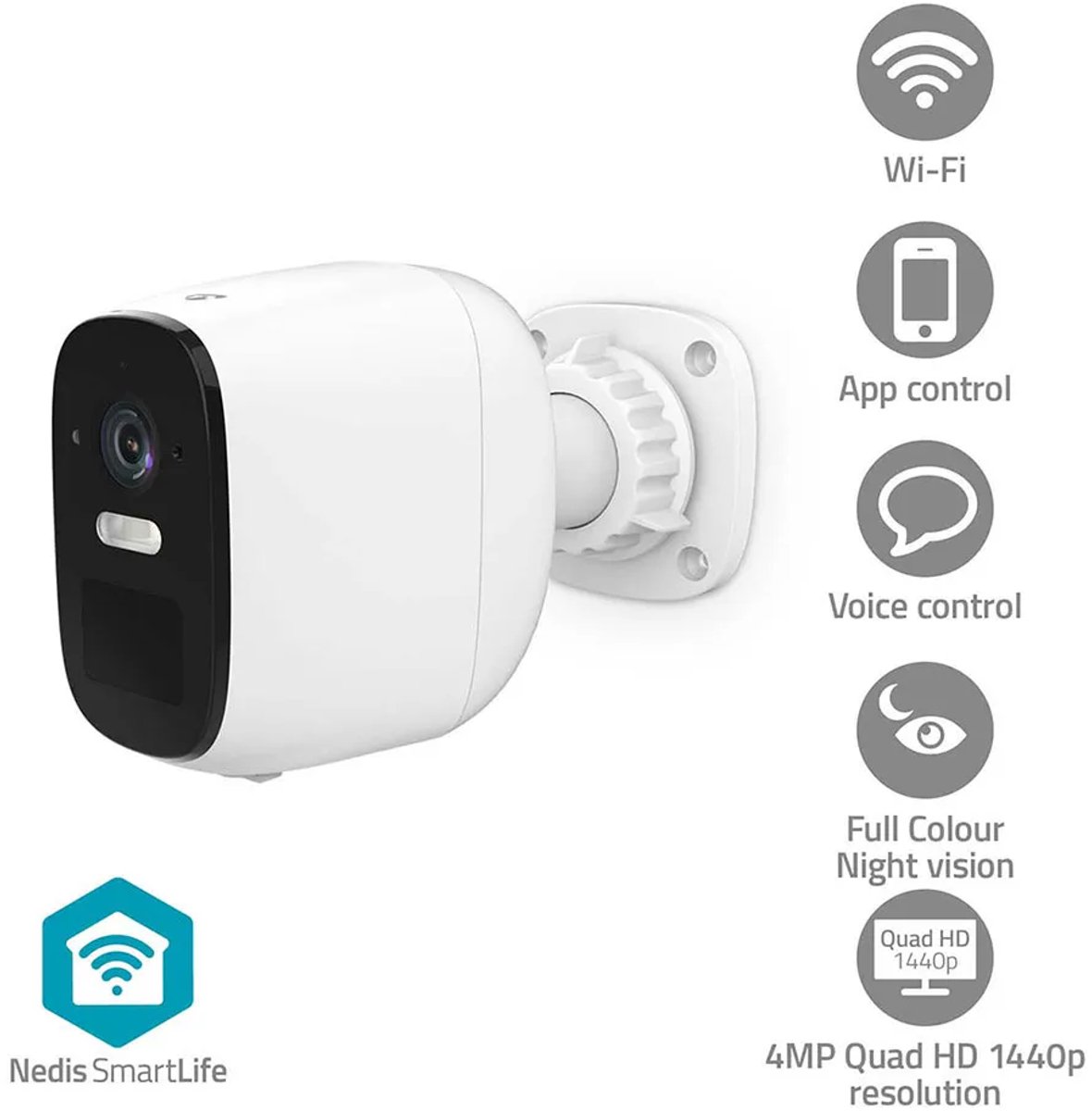 Nedis SmartLife Beveiligingscamera Buiten 2K QHD met - Product - €63,99