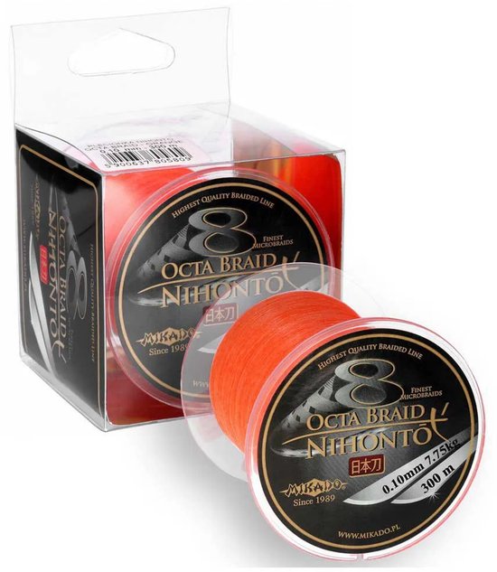 Mikado Nihonto Octa 8 Braid Vislijn - 0,26 mm x 300 m - Oranje van Merkloos — afbeelding 5