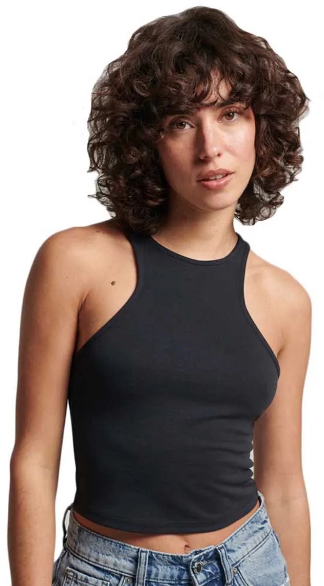 Superdry Studios Racer tanktopje van jersey Dames Vesten Zwart