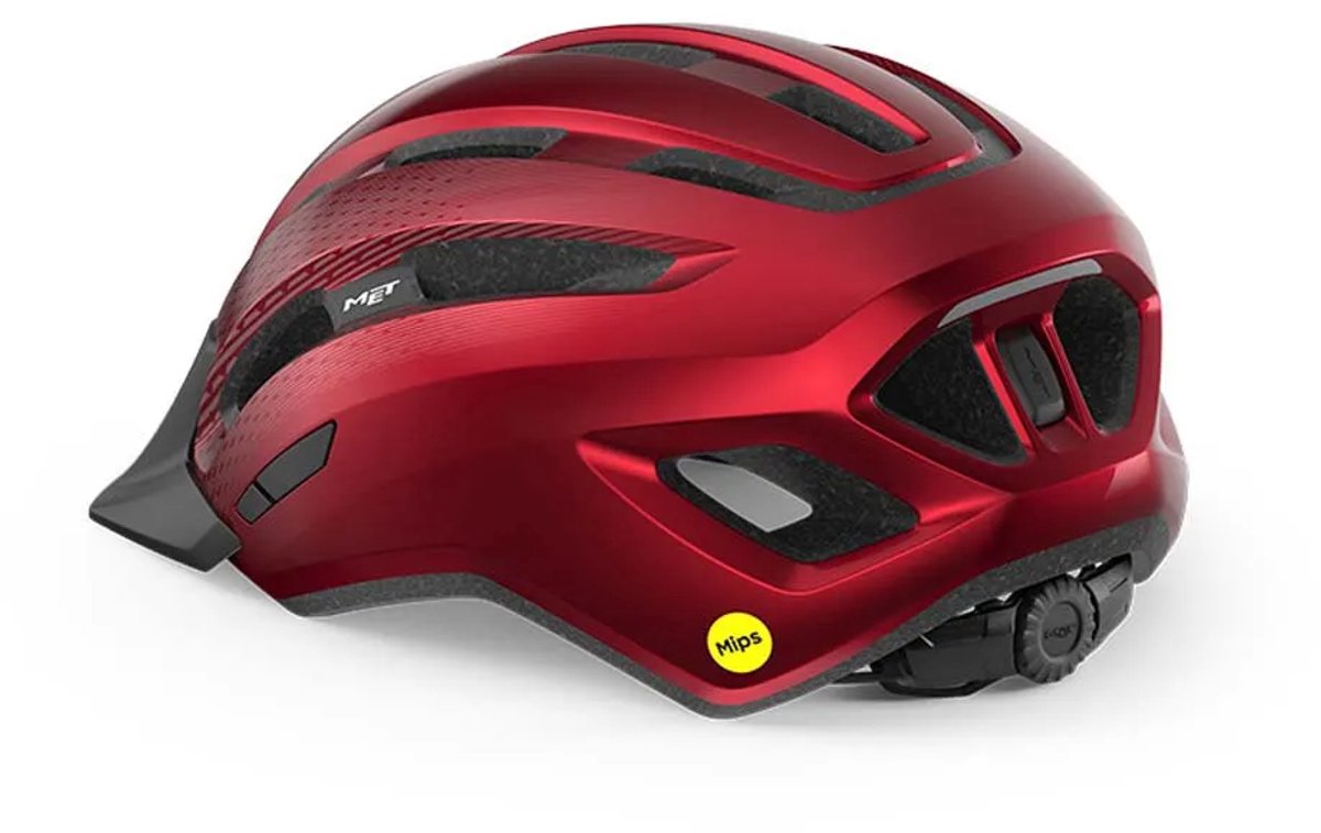 MET Downtown MIPS Fietshelm Mannen & Vrouwen – Fietshelm Racefiets Volwassenen – E-Bike – Trekking – Maat S/M (52-58cm) – Red Glossy (Rood) – foto 4
