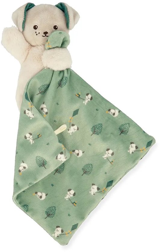 Kaloo Carre Douceur - Knuffeldoekje Hond Groen - Pluche Hond Met Vierkant Dekbedje - Bestaat Voor 95% Uit Gerecycled Materiaal - In Een Mooie Geschenkdoos van Kaloo — afbeelding 4