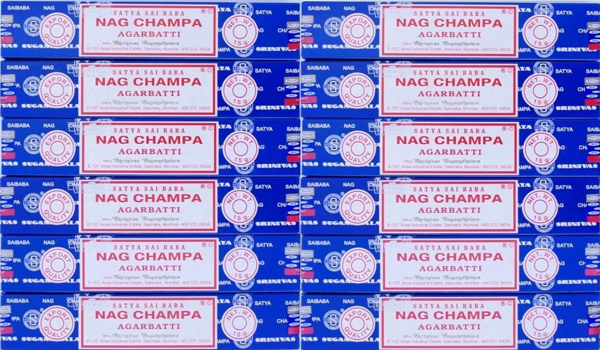 Wierookstokjes Satya Nagchampa - 12 verpakkingen van 15 g