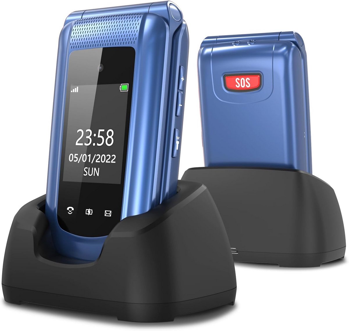 Seniorenmobiele Telefoon met Grote Toetsen en Dual Display