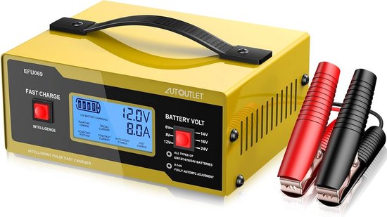 Automatische Batterij Oplader en Trickle Maintainer voor 6V, 8V, 12V, 14V, en 24V Accu's | 0-14A