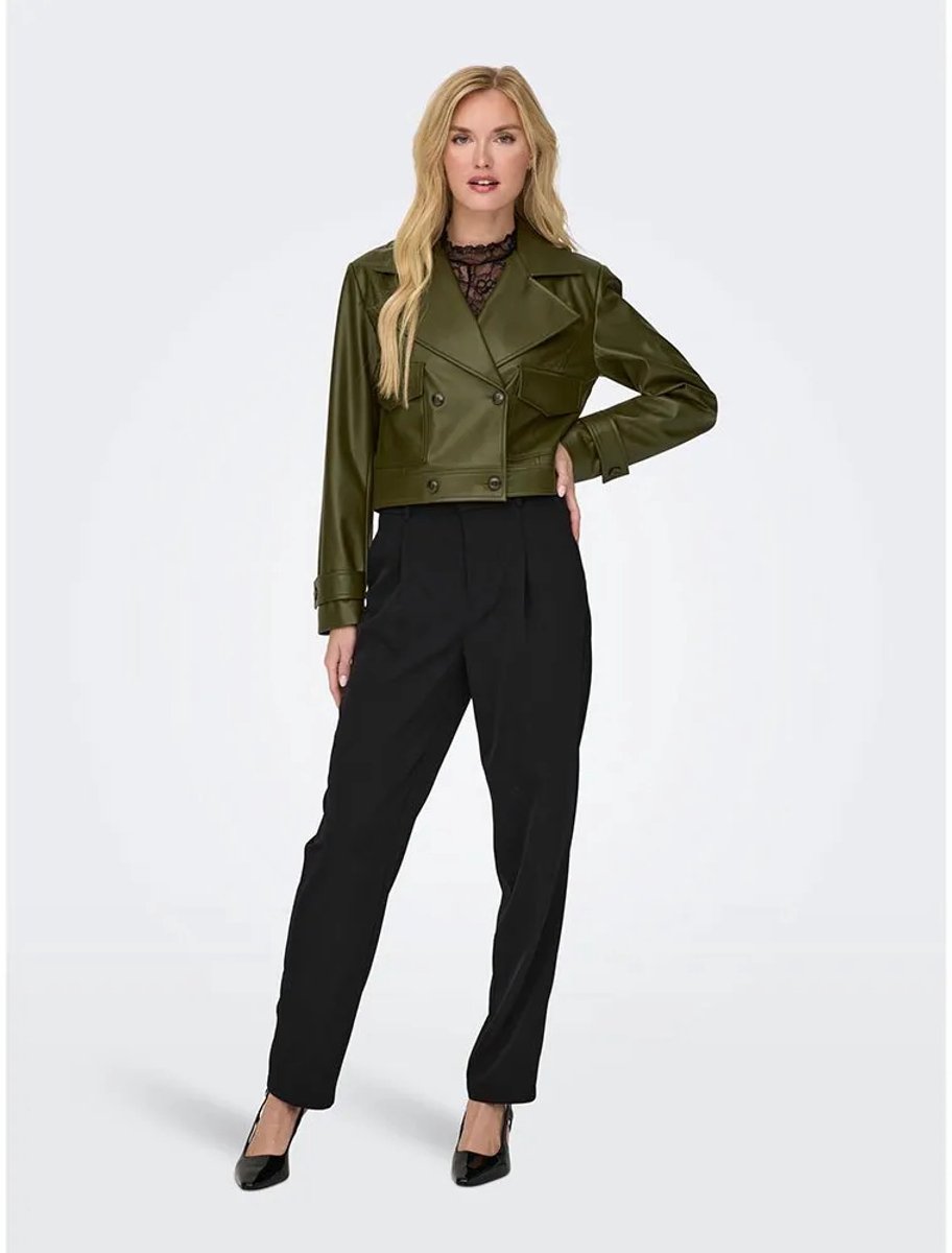 ONLY - ONLKIM FAUX LEATHER CARGO JACKET CC OTW - Dames - Gewatteerde jassen