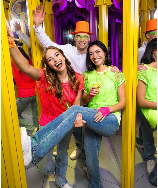 Top résille rose fluo