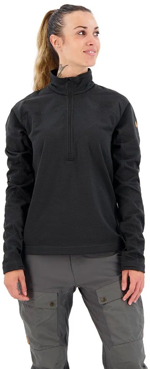 Fjällräven Abisko Lite Fleece Met Halve Rits Vrouw Zwart